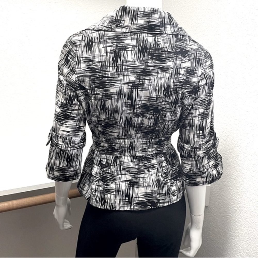 Luii Crosshatch Pattern Belted Blazer Jacket Sz M - image 7